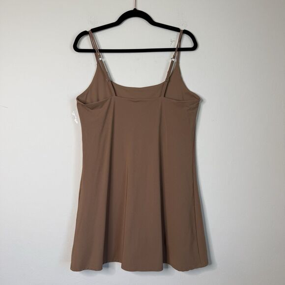 Abercrombie & Fitch Large Tall Traveler Mini Skort Dress Brown Athletic Lounge - Picture 4 of 10
